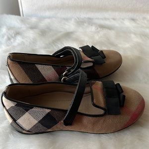 Burberry Checkered Baby Walker Shoes - Black and Brown